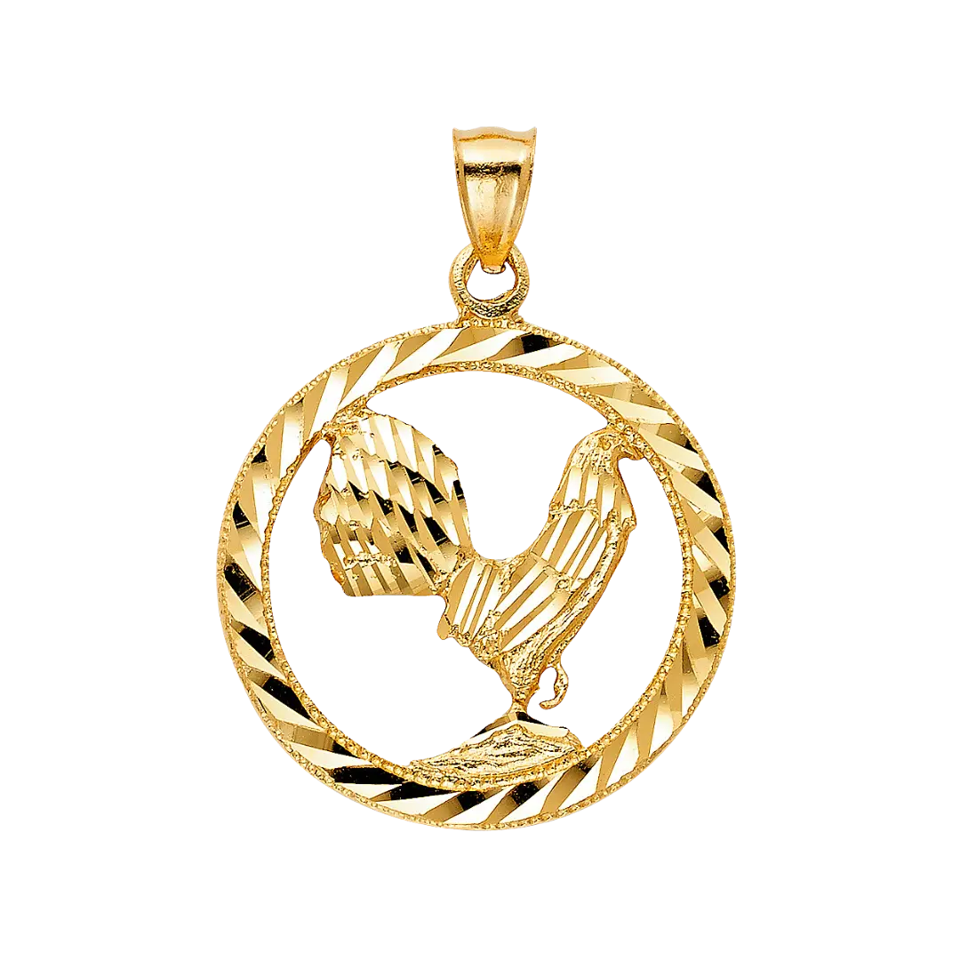 Rooster Pendant - 14k Yellow Gold