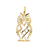 Owl Pendant - 14k Yellow Gold