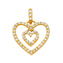 Heart with CZ Pendant - 14k Yellow Gold