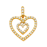 Heart with CZ Pendant - 14k Yellow Gold