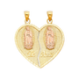 Te Amo Heart 2 Piece Pendant - 14k Two Tone Gold