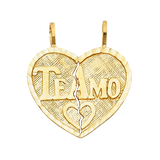 Te Amo Heart 2 Piece Pendant - 14k Yellow Gold