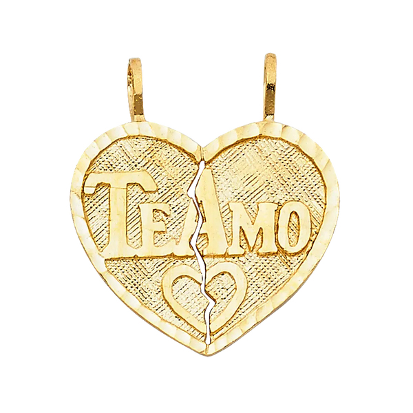 Te Amo Heart 2 Piece Pendant - 14k Yellow Gold