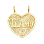 Te Amo Heart 2 Piece Pendant - 14k Yellow Gold