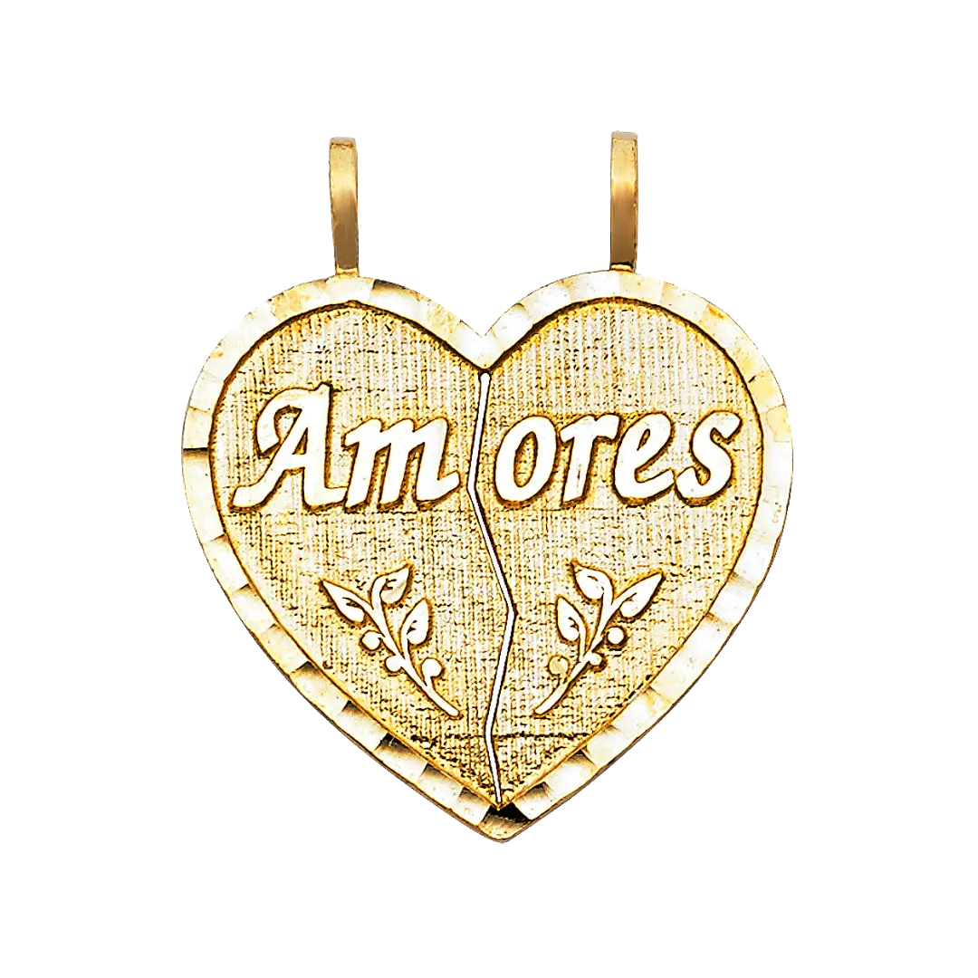 Te Amo Heart 2 Piece Pendant - 14k Yellow Gold