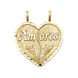 Te Amo Heart 2 Piece Pendant - 14k Yellow Gold