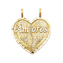 Te Amo Heart 2 Piece Pendant - 14k Yellow Gold