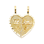 Te Amo Heart 2 Piece Pendant - 14k Yellow Gold