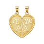 Te Amo Heart 2 Piece Pendant - 14k Yellow Gold