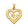 I Love You Heart Pendant - 14k Yellow Gold