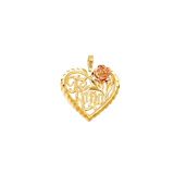 Heart Te Amo Pendant - 14k Two Tone Gold