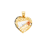 Heart Te Amo Pendant - 14k Tri Color Gold