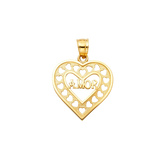 Heart Te Amo Pendant - 14k Yellow Gold