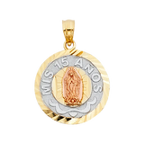 Quince Anos Pendant - 14k Tri Color Gold