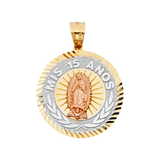 Quince Anos Pendant - 14k Tri Color Gold