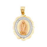 Quince Anos Pendant - 14k Tri Color Gold