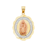 Quince Anos Pendant - 14k Tri Color Gold