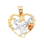 Quince Anos Heart Pendant - 14k Tri Color Gold