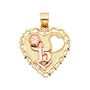 Quince Anos Heart Pendant - 14k Two Tone Gold