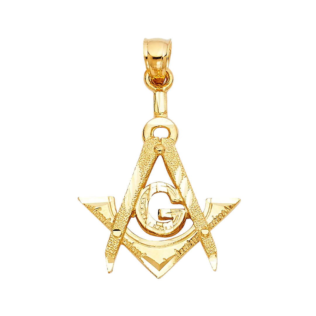 Free Mason Pendant - 14k Yellow Gold