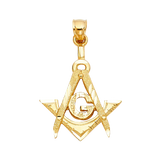 Free Mason Pendant - 14k Yellow Gold