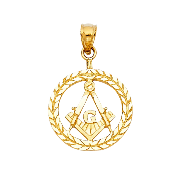 Free Mason Pendant - 14k Yellow Gold