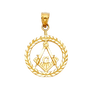 Free Mason Pendant - 14k Yellow Gold