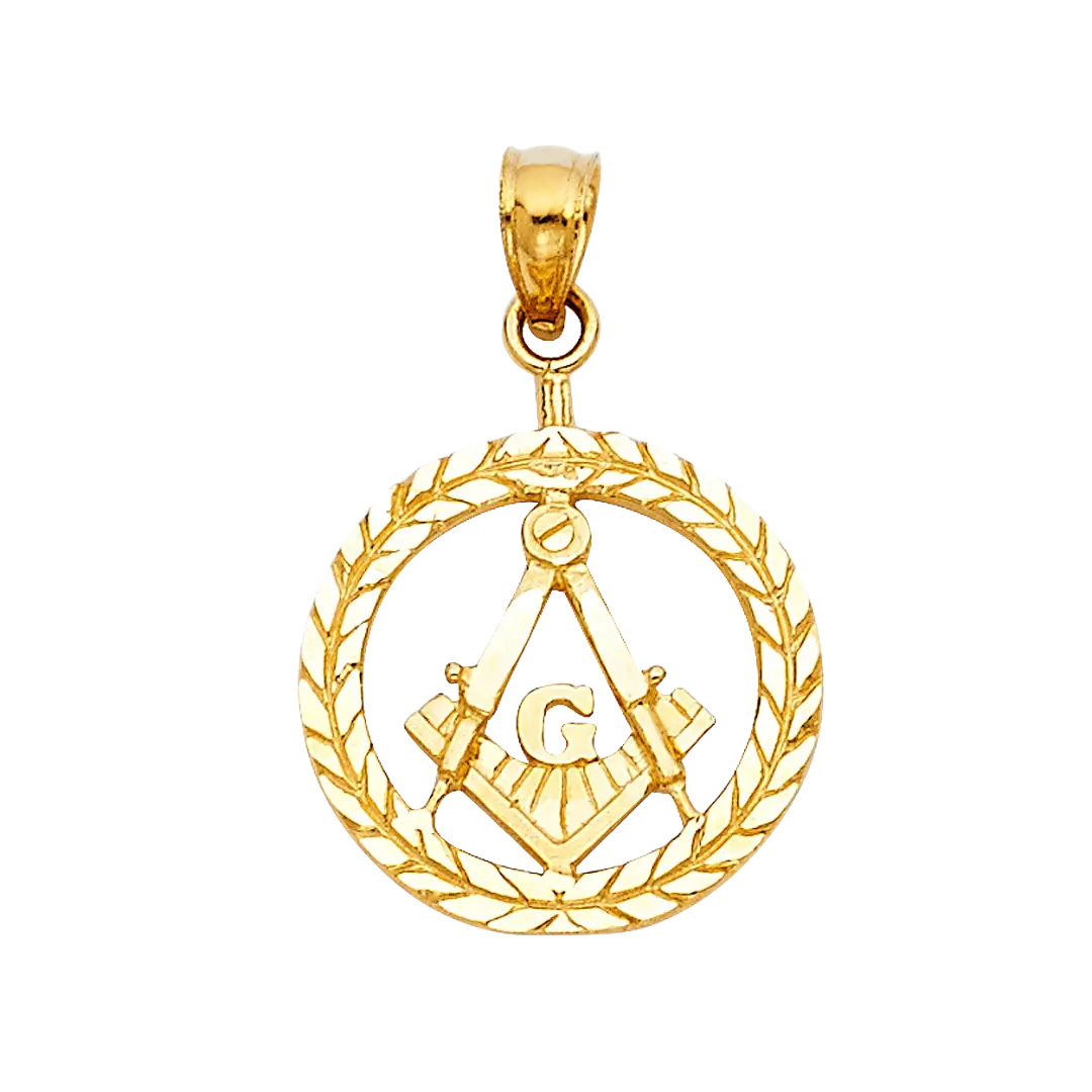 Free Mason Pendant - 14k Yellow Gold