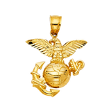 USA Logo Pendant - 14k Yellow Gold