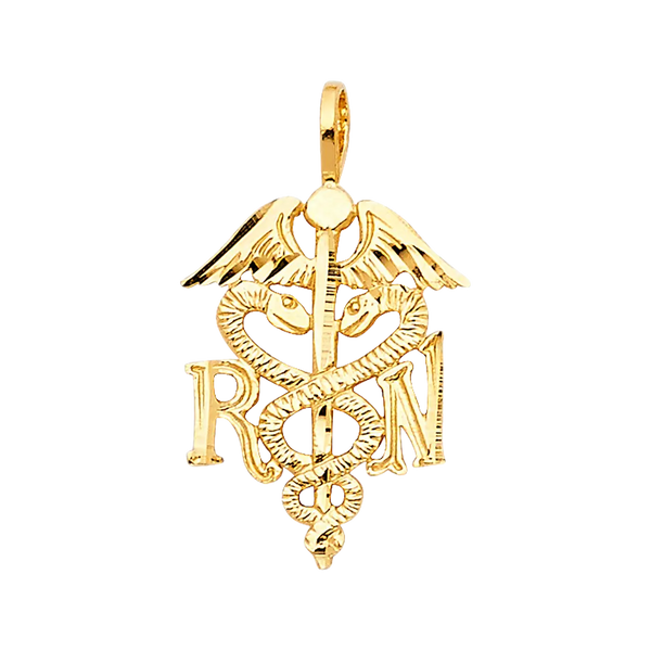 Medical Service Symbol Pendant - 14k Yellow Gold