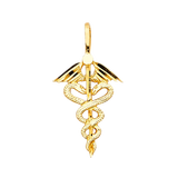 Medical Service Symbol Pendant - 14k Yellow Gold