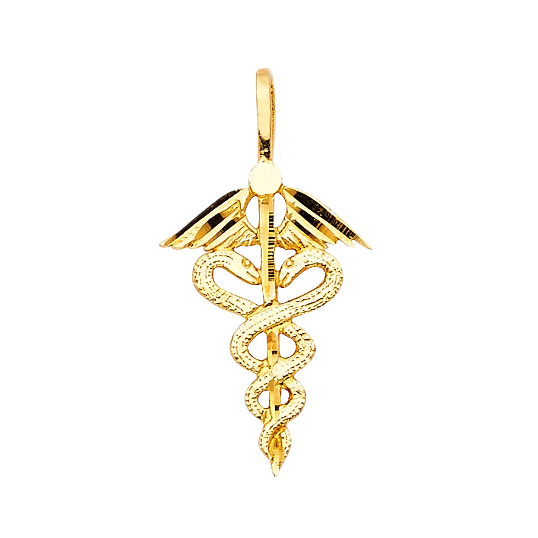 Medical Service Symbol Pendant - 14k Yellow Gold