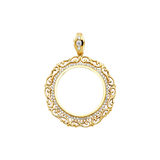 Round CZ Frame (50 Pesos) - 14k Gold