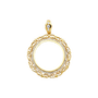 Round CZ Frame (50 Pesos) - 14k Gold