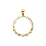 Round CZ Frame (50 Pesos) - 14k Gold