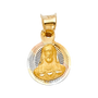 Jesus Stamp Pendant - 14k Tri Color Gold