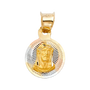 Jesus Stamp Pendant - 14k Tri Color Gold