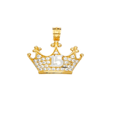 Quince Anos Crown with CZ Pendant - 14k Yellow Gold