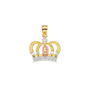 Guadalupe Crown with CZ Pendant - 14k Tri Color Gold