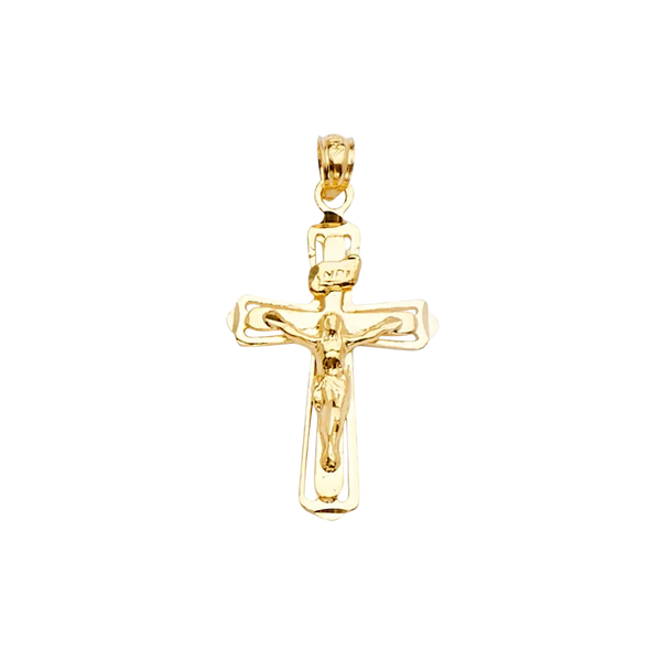 Fancy Crucufix Pendant - 14k Yellow Gold