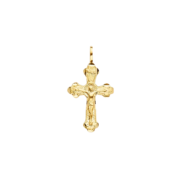 Fancy Crucufix Pendant - 14k Yellow Gold