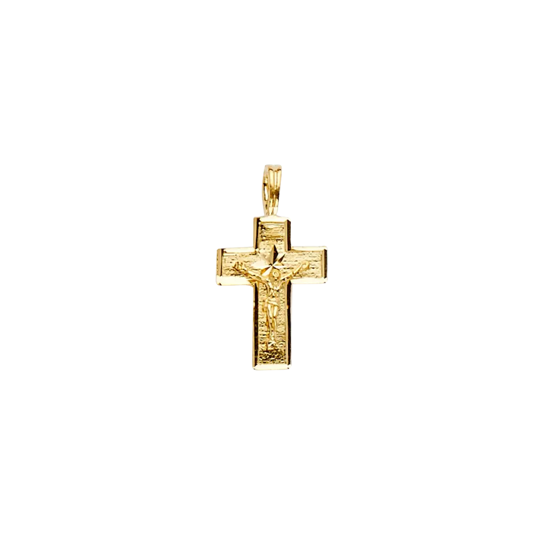 Fancy Crucufix Pendant - 14k Yellow Gold