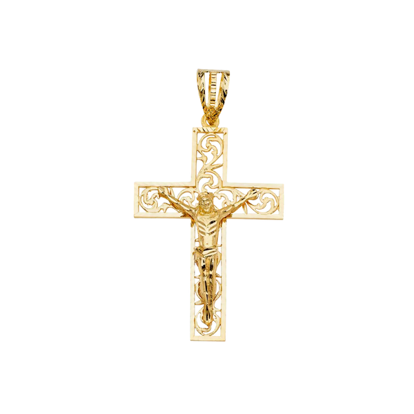 Fancy Crucufix Pendant - 14k Yellow Gold