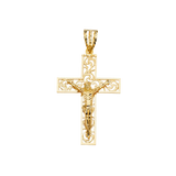 Fancy Crucufix Pendant - 14k Yellow Gold