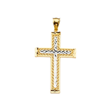 Cross Pendant - 14k Two Tone Gold