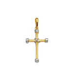 Cross Pendant - 14k Two Tone Gold