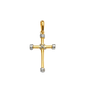 Cross Pendant - 14k Two Tone Gold