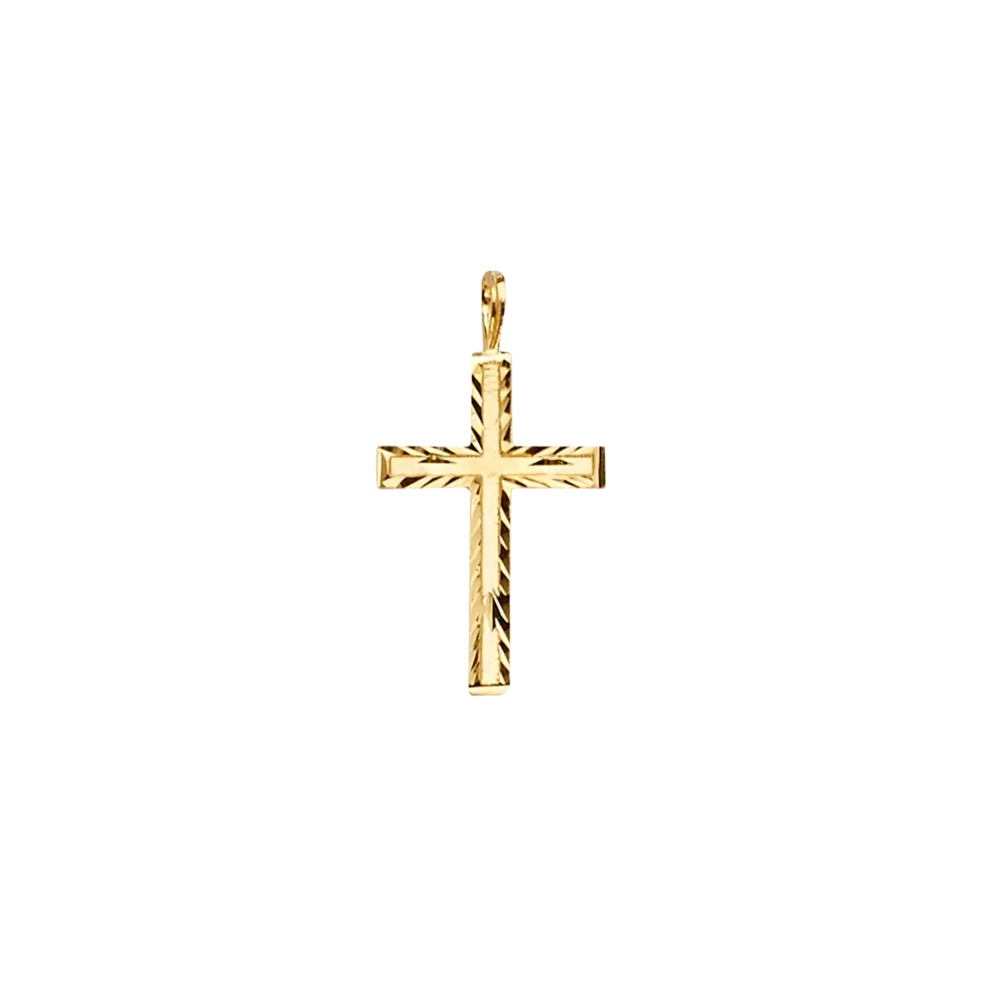 Latin Cross Crucufix Pendant - 14k Yellow Gold