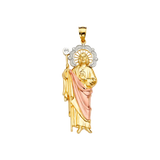 San Judas Pendant - 14k Tri Color Gold