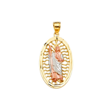 San Judas Pendant - 14k Tri Color Gold